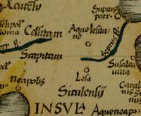 Il sito di Aquae Lesitane in una mappa del 1522